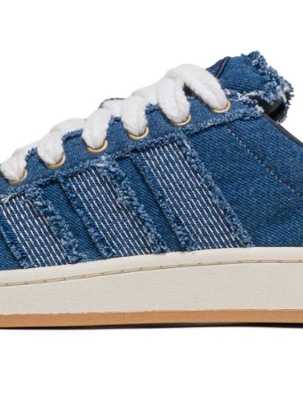 Men’s  Adidas Campus Denim Casual Sneakers with White Laces
